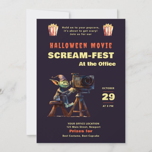 Halloween Office Party Beängstigend Movies Scream  Einladung (Vorderseite)