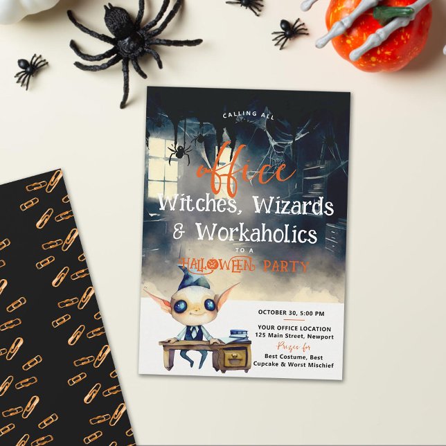 Halloween Office Party Business Corporate Ghoulish Einladung (Halloween office party ghoul funny fun elegant modern cute law accountant finance financial business)