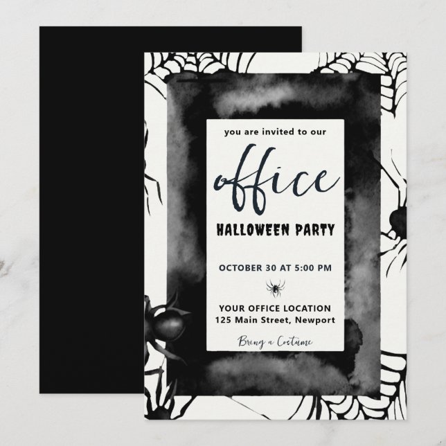 Halloween Office Party Business Corporate Spiders Einladung (Vorne/Hinten)