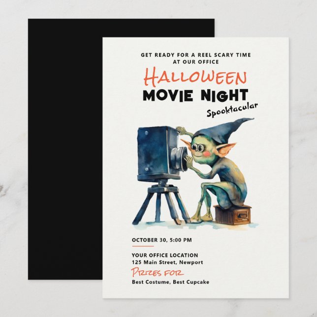 Halloween Office Party Business Movie Gremlin Einladung (Vorne/Hinten)