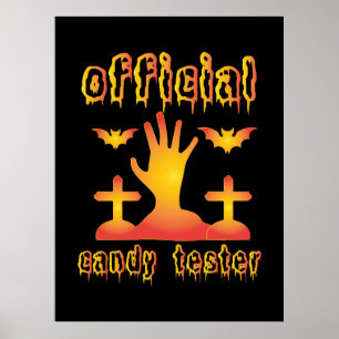 Halloween offizieller Süßigkeiten-Tester Geburtsta Poster