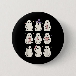 Halloween Oktober Brustkrebs Bewusstsein Pink Cut Button