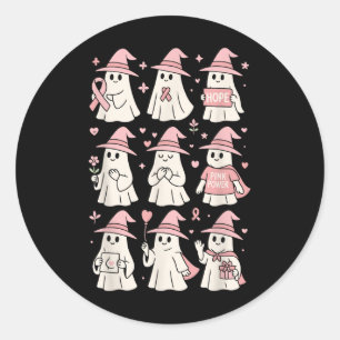 Halloween Oktober Brustkrebs Bewusstsein Pink Cut Runder Aufkleber
