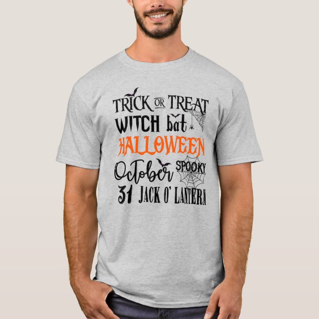 Halloween - Oktober - Hexentext T-Shirt (Vorderseite)