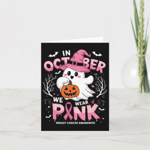 Halloween Oktober Wir tragen Pink Ghost Brustkrebs Karte