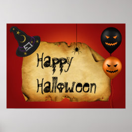 Halloween Old Parchment Gruß Poster