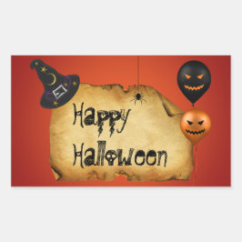 Halloween Old Parchment Gruß Rechteckiger Aufkleber