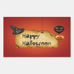 Halloween Old Parchment Gruß Rechteckiger Aufkleber
