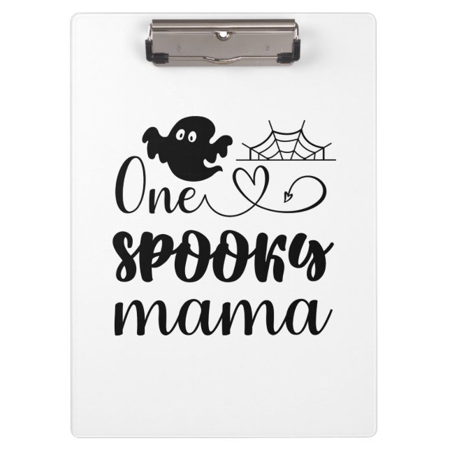 Halloween One Spooky Mama Geburtstag Klemmbrett (Vorderseite)