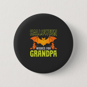 Halloween Opa Fledermaus Hexe Wünsche Button
