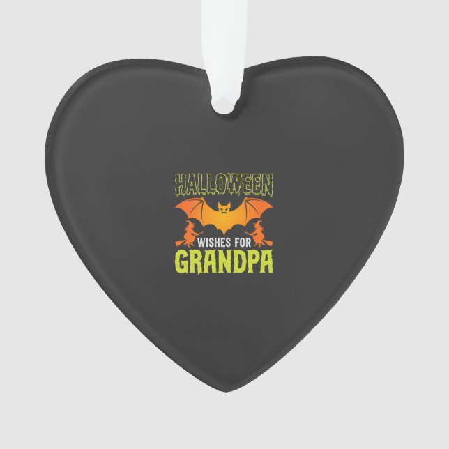 Halloween Opa Fledermaus Hexe Wünsche Ornament (Vorderseite)