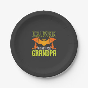 Halloween Opa Fledermaus Hexe Wünsche Pappteller