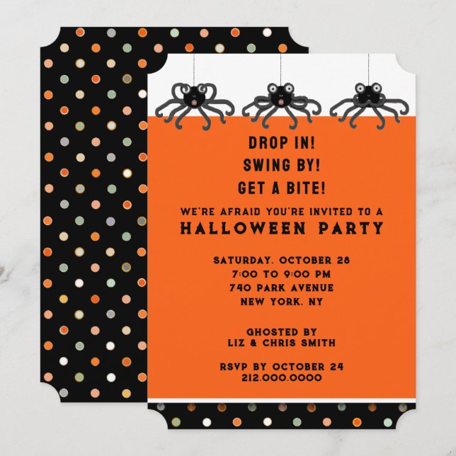 Halloween-Open House Einladung (Vorne/Hinten)