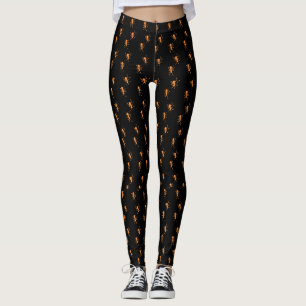 Halloween Orange Ameisen auf schwarzem Muster Leggings