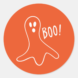 Halloween Orange Beängstigend Ghost 4Jimmy Runder Aufkleber