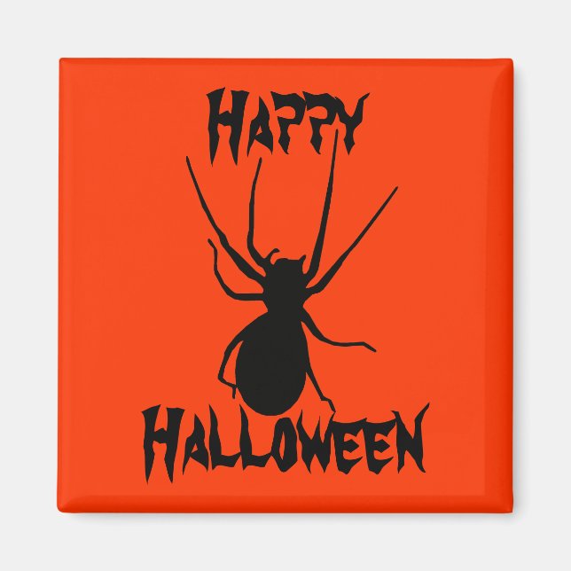 Halloween Orange Black Creepy Spider Magnet (Vorne)