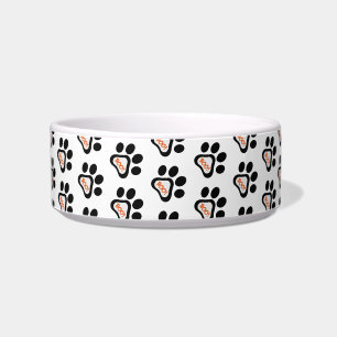 Halloween Orange Black Dog Paw Print   Boo Pet Napf