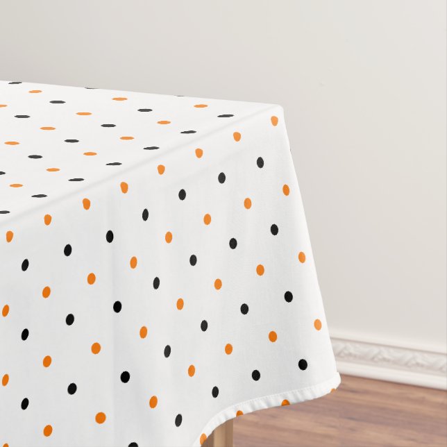 Halloween Orange Black Polka Dots Chic Party Deco Tischdecke (Beispiel)