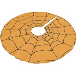 Halloween Orange Black Spiders Webkobwebseiten Polyester Weihnachtsbaumdecke