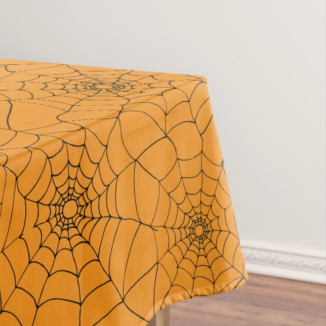Halloween Orange Black Spiders Webkobwebseiten Tischdecke (Beispiel)