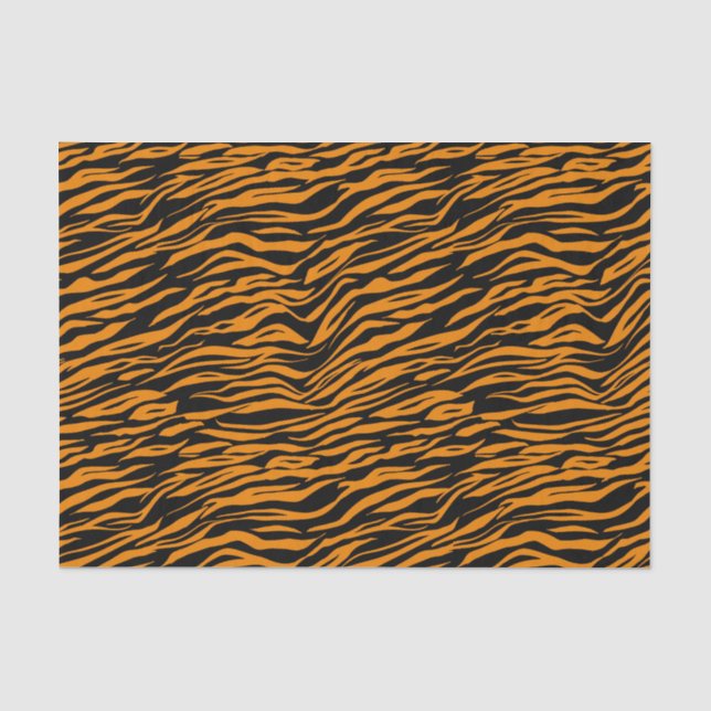 Halloween Orange Black Tiger Animal Print Seidenpapier (Vorderseite)