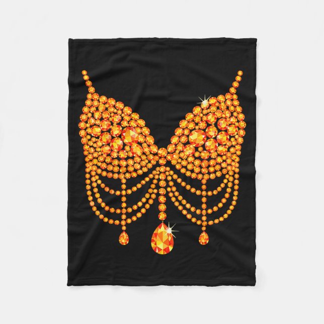 Halloween Orange Bra Design Costume Show Girls  Fleecedecke (Vorderseite)