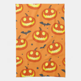 Halloween Orange Cartoon Pumpkin Pattern Geschirrtuch