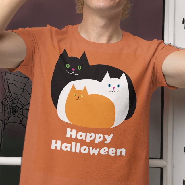 Halloween Orange Cats T-Shirt (Von Creator hochgeladen)