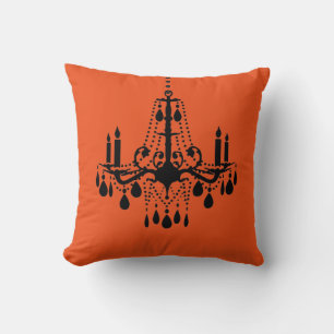Halloween Orange Chandelier Pillow Kissen