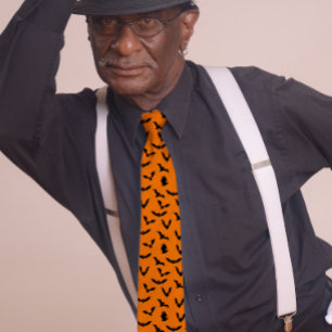 Halloween Orange fliegende Fledermäuse Krawatte