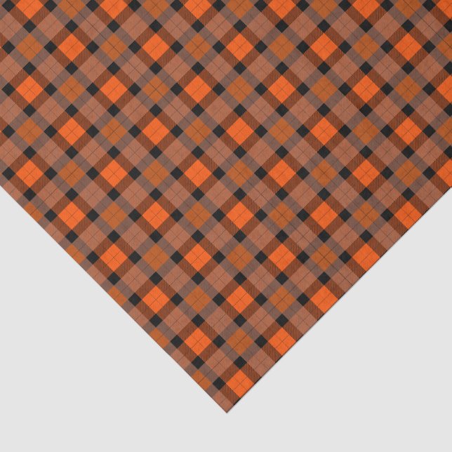 Halloween Orange Kariert Seidenpapier (Ausschnitt)