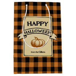 halloween orange Karo kariert Mittlere Geschenktüte