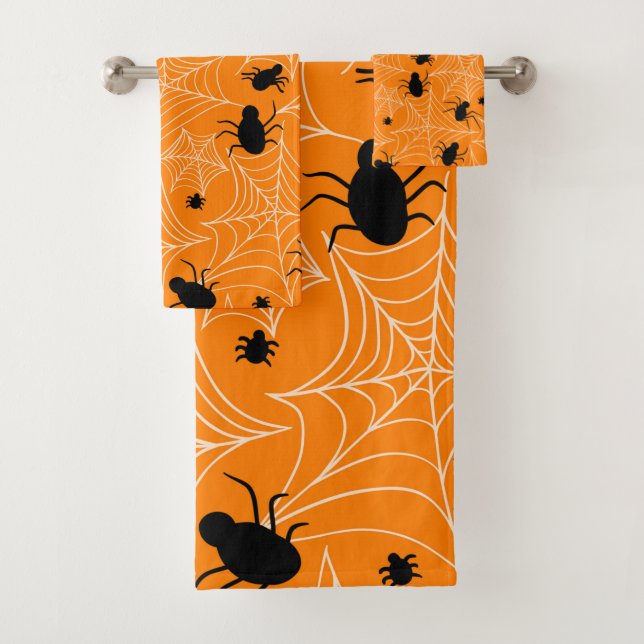 Halloween-Orange-Orange dekorativ Badhandtuch Set (Insitu)