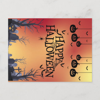 Halloween Orange Postkarte