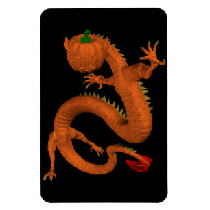 Halloween Orange Pumpkin Dragon Magnet