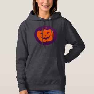 Halloween Orange Pumpkin im Lila Hintergrund Hoodie