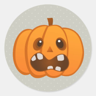 Halloween Orange Pumpkin Jack-o'-Laterne Runder Aufkleber