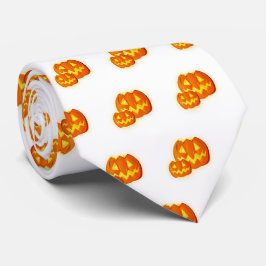 Halloween Orange Pumpkin Pattern Neck Tie Krawatte