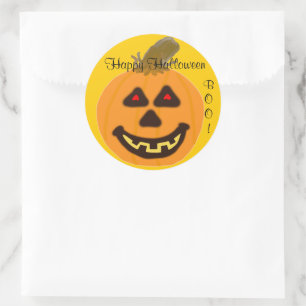 Halloween Orange Pumpkin Runder Aufkleber