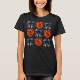 Halloween Orange Rose und Black Coquettes T-Shirt