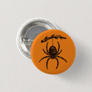 Halloween Orange Spider Button
