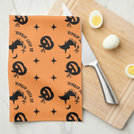 Halloween Orange Spooky Pumpkin Hexe Geschirrtuch