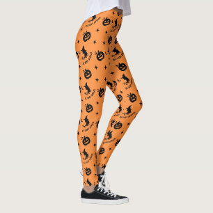 Halloween Orange Spooky Pumpkin Hexe Leggings