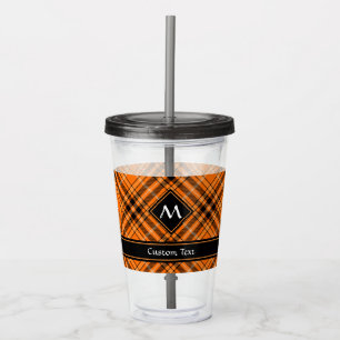 Halloween Orange Tartan Acryltrinkbecher