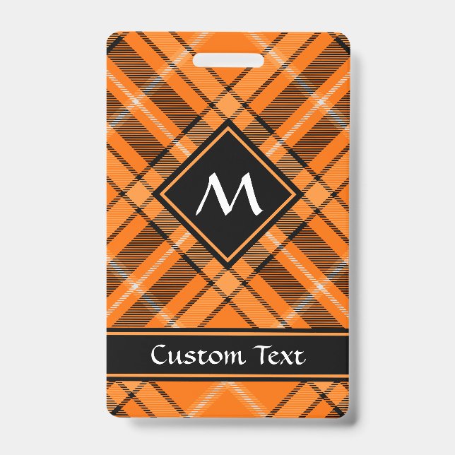 Halloween Orange Tartan Ausweis (Vorderseite)
