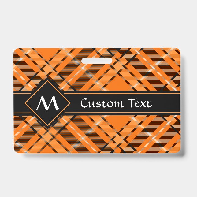 Halloween Orange Tartan Ausweis (Vorderseite)