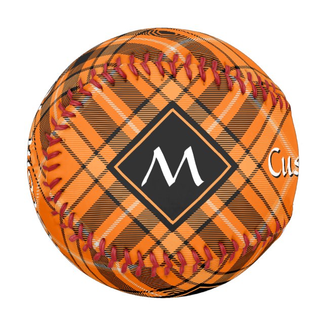 Halloween Orange Tartan Baseball (Vorderseite Links)