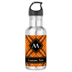 Halloween Orange Tartan Edelstahlflasche