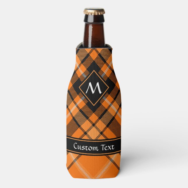 Halloween Orange Tartan Flaschenkühler (Flaschenvorderseite)