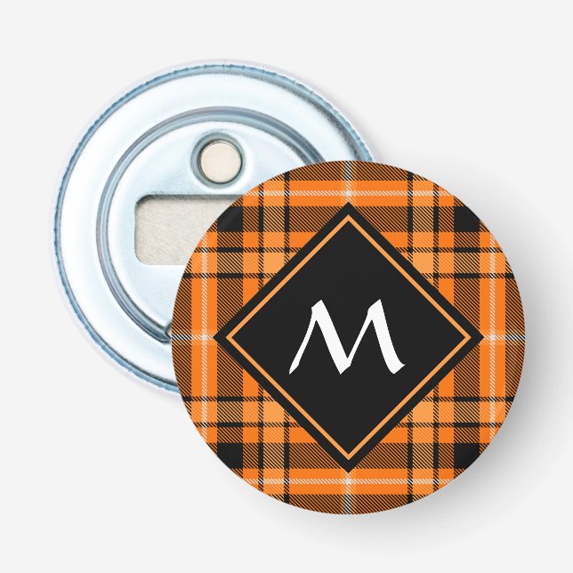 Halloween Orange Tartan Flaschenöffner (Vorderseite)